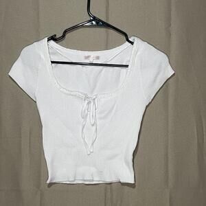 white ribbed crop top